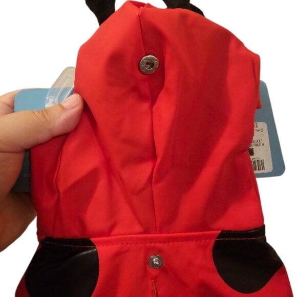 Red and Black Country Living Life With Pets Dog Ladybug Raincoat - Picture 6 of 16